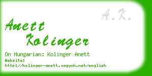 anett kolinger business card